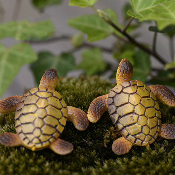 2 Pcs Mini Tortue Modèle Fée Jardin miniatures À faire soi-même Doll House terrarium Home