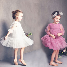 2016 Summer Style White Pink Baby Girl Dress Cute Children Clothing Kids Girls Princess Mesh Dress Baby Girl Clothes Tutu Dress