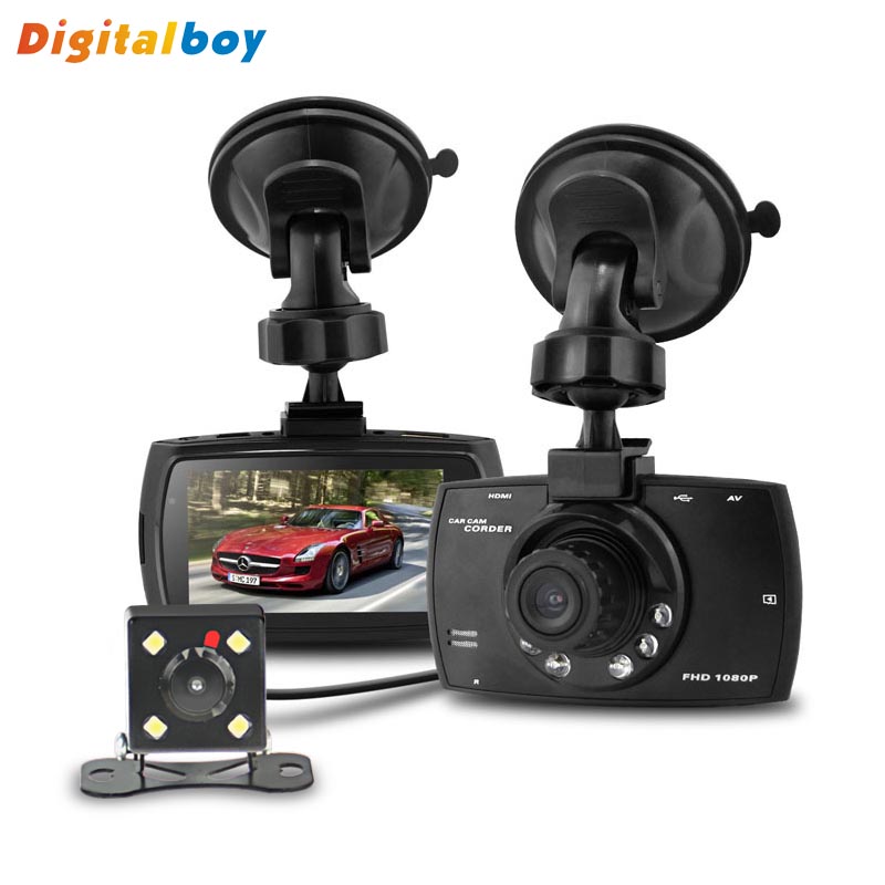 New G30B Dual Lens Car DVR H.264 Front Camera Full HD Car Camera Recorder 1280*1080P External Rear Camera 720*480P Dash Cam