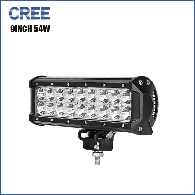 Cree straight 10inch 54W pencil beam led work light bar for trailer camper SUV ATV 4X4 4WD truck driving LED headlight flog lamp