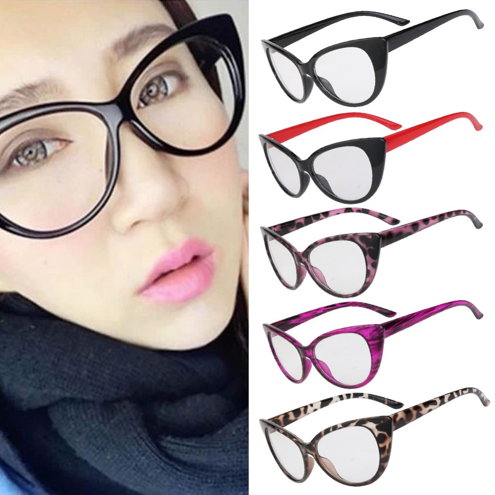 Hot Fashion Retro Sexy Women Eyeglasses Frame Cat Eye Clear Lens lady Eye Glasses Drop Shipping