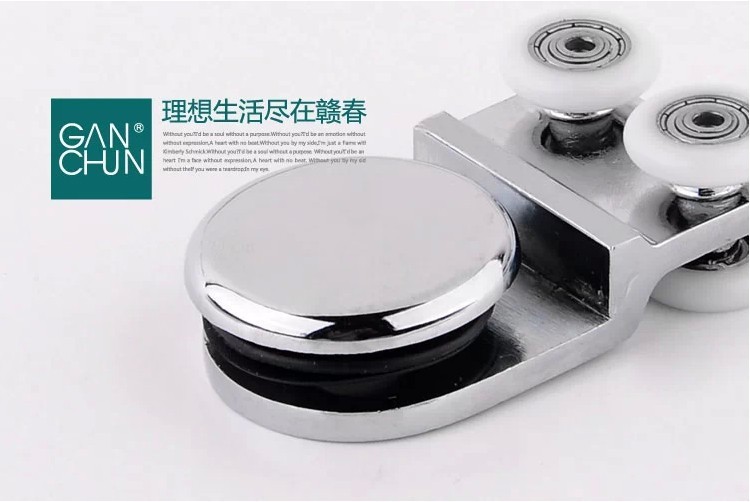 Description Picture 2 of item8pcs Shower room conjoined hanging wheel, door crane wheel, real pulley bathroom, bathroom room accessories, glass hanging wheel