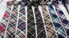 5 piece/lot new men tie england tartan skinny tie cotton tie 5.5cm wide wholesale