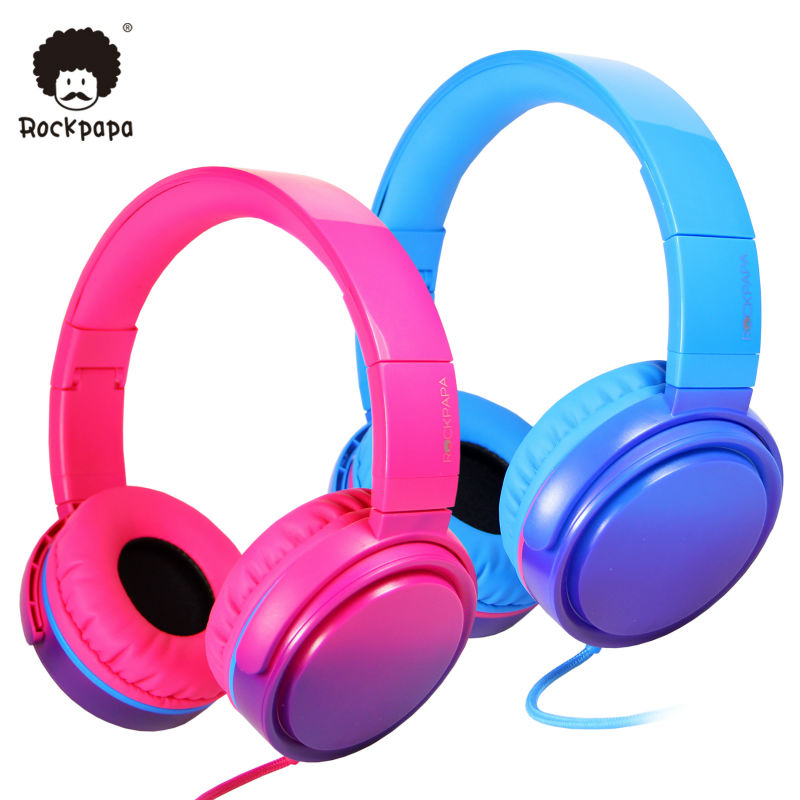 Rockpapa OV982 Graduate Color Stereo Adjustable Foldable font b Headphones b font with Microphone