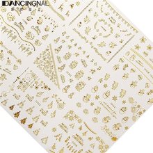 Fashion 1pc 3D Nail Art Stickers Christmas Pattern Film Popular Manicure Tips Decal DIY Decoration Beauty