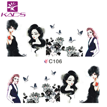 LARGE C104 107 Set 4 DESIGNS IN 1 Water decal full cover Nail Stickers Beautiful Girls