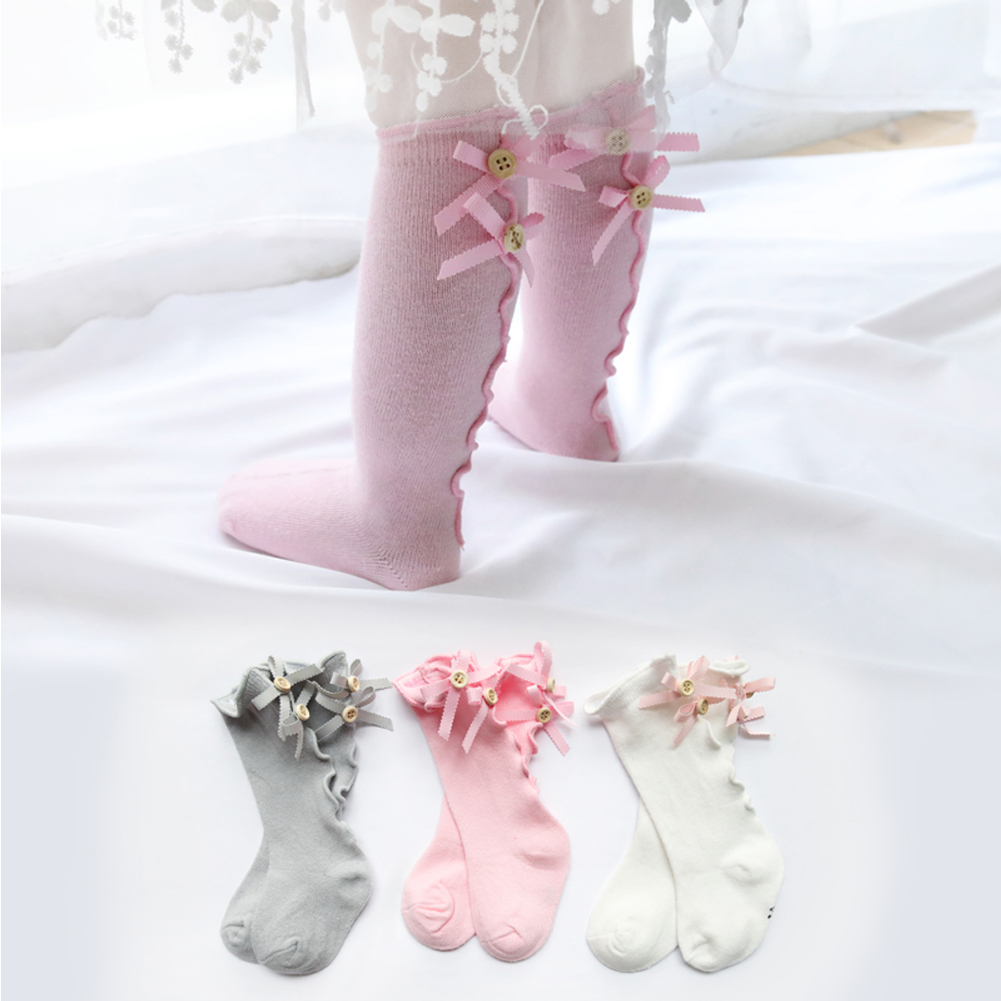 UK Baby Girls Kids Spanish Romany Knee High Socks Bowknot Party School Stockings 