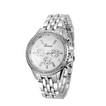 Hot 2016 Geneva Luxury Brand Watches Ladies- High-quality Alloy Strap Quartz Watches Womens 30M Waterproof Wholesale -8 Colors