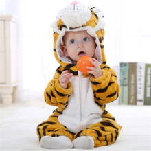 Charming Long Sleeve Hooded Baby Rompers Lovely Tiger Design Baby Boys Girls Jumpsuit Bebek Giyim YM14PF