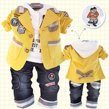 Free shipping 2015 New autumn baby boy clothing sets children fashion clothes for kids 3 piece