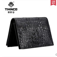 tihinco Business vertical section crocodile men bag men, clutches small leather wallet multi-function short men leather bag