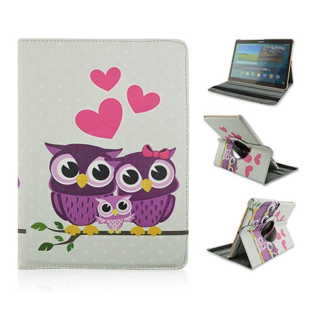 Owl For Samsung Galaxy Tab S 10.5 inch T800/T801/T805 Tablet PU Leather Case Cover Rotating w/Screen Protective Film