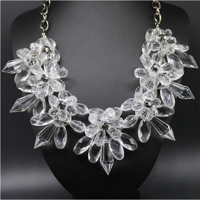 retail free shipping statement necklace for women crystal pendant necklace 4 colors avialable fine fashion jewlery