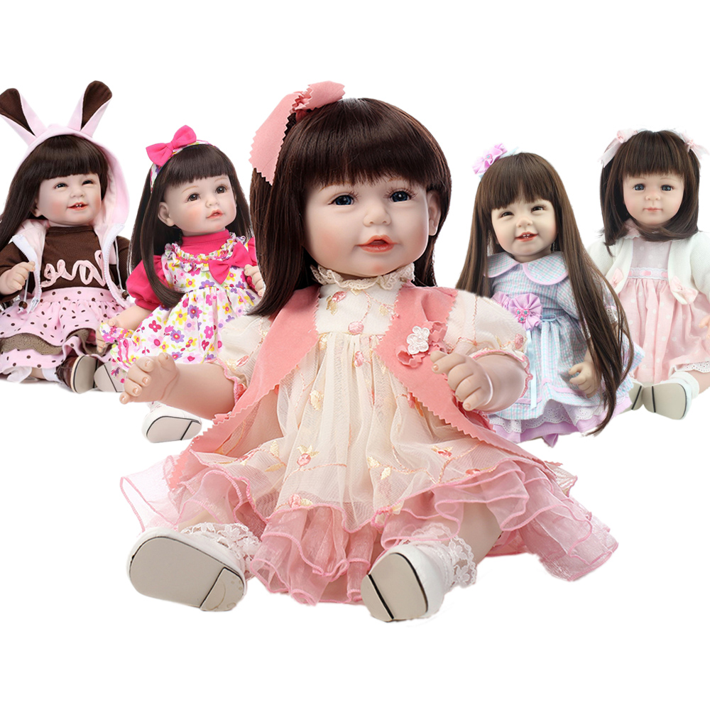Silicone vinyl 22 inch 52cm Reborn Girl Baby Doll Handmade Soft Reborn Toddler Girl NPK Dolls Classic Baby Toys Kids Gift