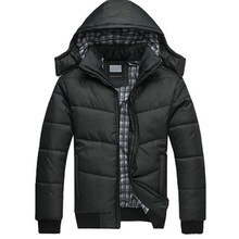 JJ winter jacket men Zip Up Stylish Splicing Long Sleeve Black Plaid Tartan Men Lapel Stand Collar Fit Warm Coat veste homme