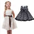 2017Summer hot sale new children s dress fashion princess dress lace lace belt girl sleeveless dress
