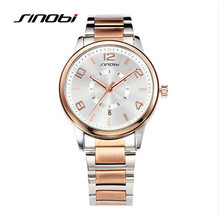 SINOBI Top Brand Men Business Waterproof Watches Men’s Casual Quartz Watch Hour Male Clock Full Steel Watch relogio masculino