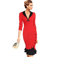 Summer Style 2015 Women Casual Dress O Neck Evening Party Bodycon Bandage Plus Size Midi Pencil Dress Wear to Work Office
