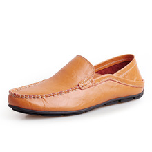 Hot Sale! 2016 High Quality Slip On Genuine Leather Boat Shoes Men Loafers Driving Shoes Flat Heels Plus Size 35-46