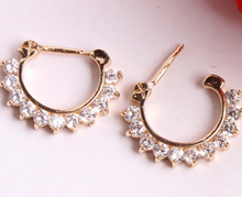 High Quality Zircon Gold Plated Crystal Fake Nose Ring fake septum rings Piercing Body Jewelry Hoop Aros For Women 10pcs