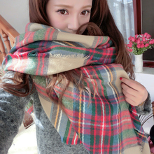 Hot Sale Lady Women Cozy Mini Blanket Oversized Tartan Scarf Shawl Plaid Retail/Wholesale 4VQM