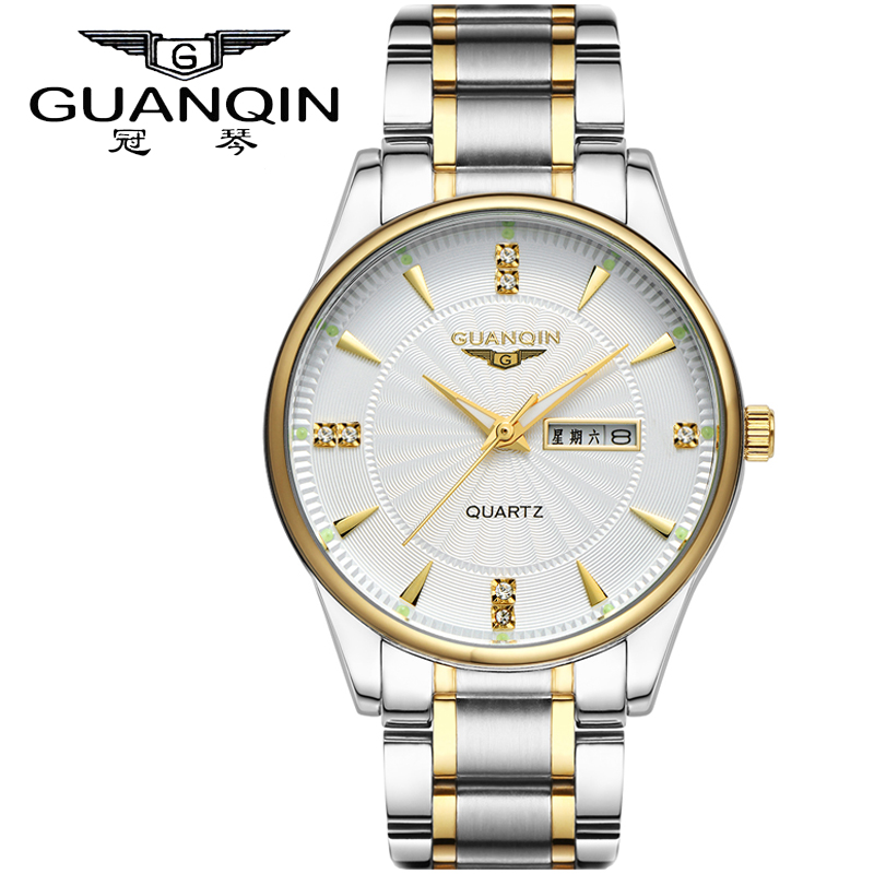 Origianl GUANQIN Top Brand Luxury Fashion Quartz Watches Mens Waterproof Luminous Date Men Watch Relogios Masculino