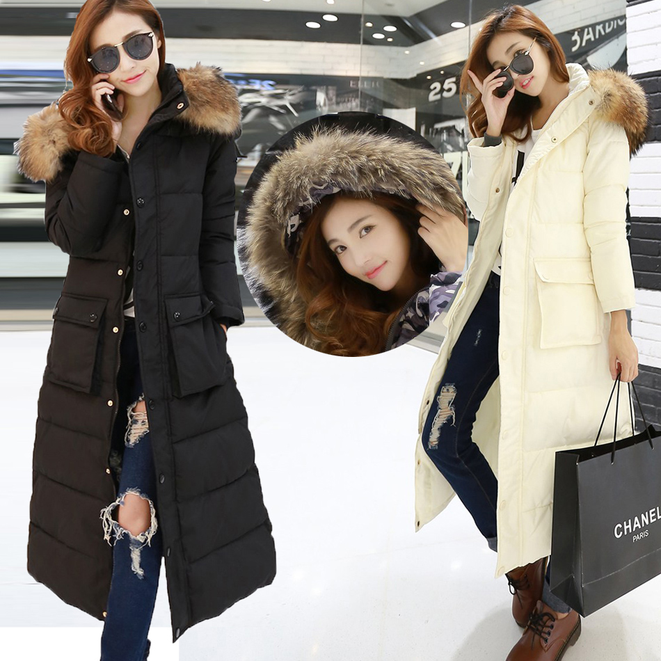 2015 winter women parka wadded jacket female paragraph outerwear slim thickening ultra long women cotton-padded jacket coat 779