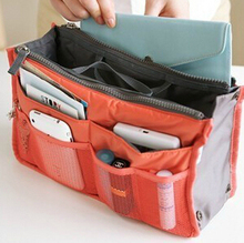 Cosmetic Bag in Bag Double Zipper Portable Multifunctional Travel Pockets Handbag Storage Bag Fadish Travel Organizer