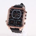 Fashion Leather luxury brand Men Watches Relogio Masculino Cheap Quartz Wristwatches Popular big dial rectangle Sport