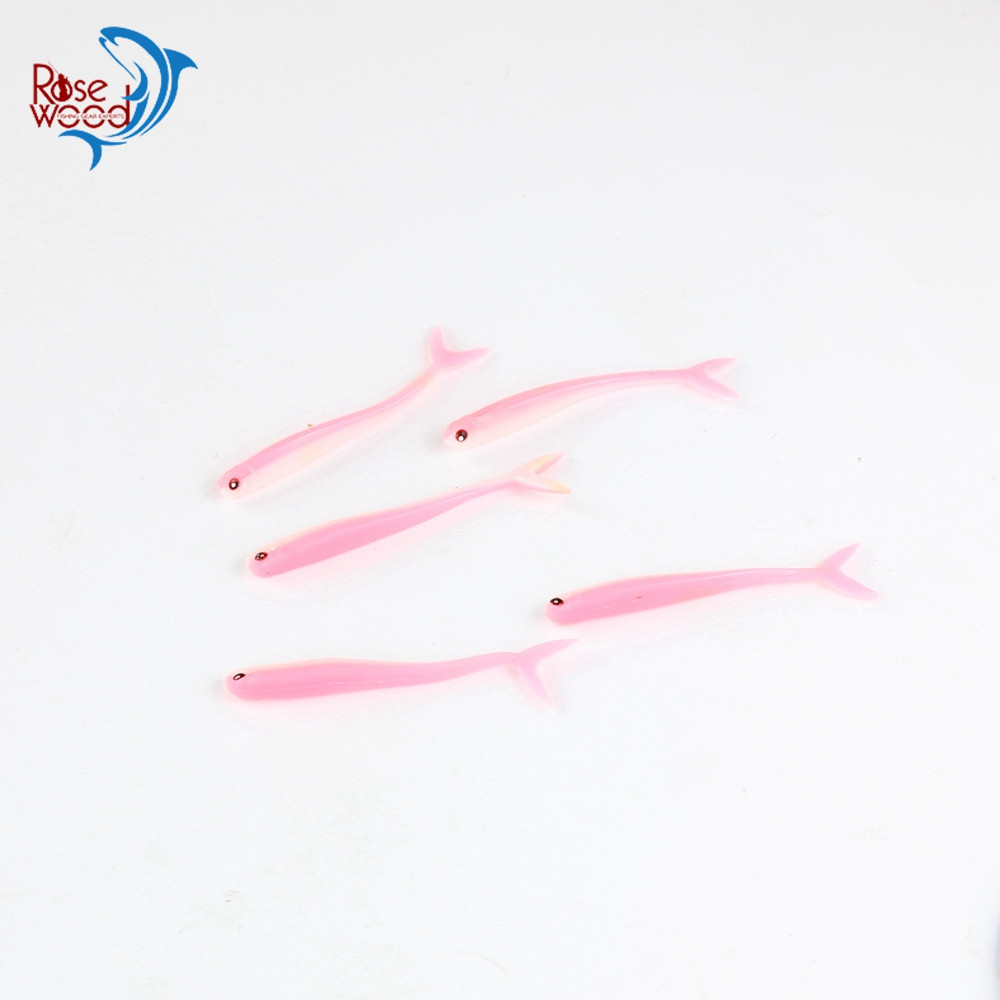 100pcsLot 8cm 1.7g Rosewood Fishing Lure Soft Baits Isca Artificial Pesca Rubber Soft Lure Fishing Wobblers Carp Fishing Lures (8)