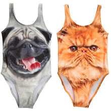 2016 3D Swimsuit For Baby Girls Fashion Hello Cat /Dog Design One piece Girls Swimwear 1-5Yrs Infant Toddler Girls Swimming Suit