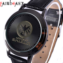 2016 Fashion Agents of SHIELD theme Digital watch men leather simple led wrist watch