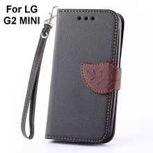 Luxury PU Leather Skin Flip Stand Case For LG G2 MINI D618 D620 D620K Phone Shell Leaf Pouch Wallet Handbag+Lanyard+Card Slot