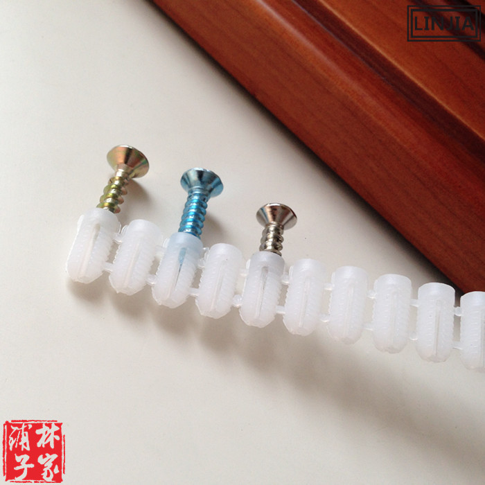 Furniture hinge nut tapping screw expansion pipe warhead shape plastic embedded nut screw expansion pipe