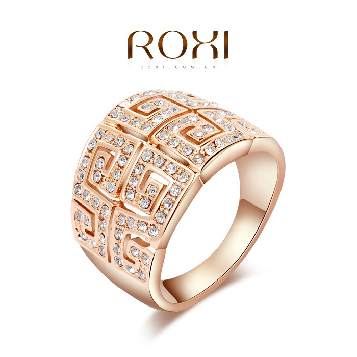 ROXI Luxury restoring rings rose gold plated top quality make with genuine Austrian crystals fashion jewelry