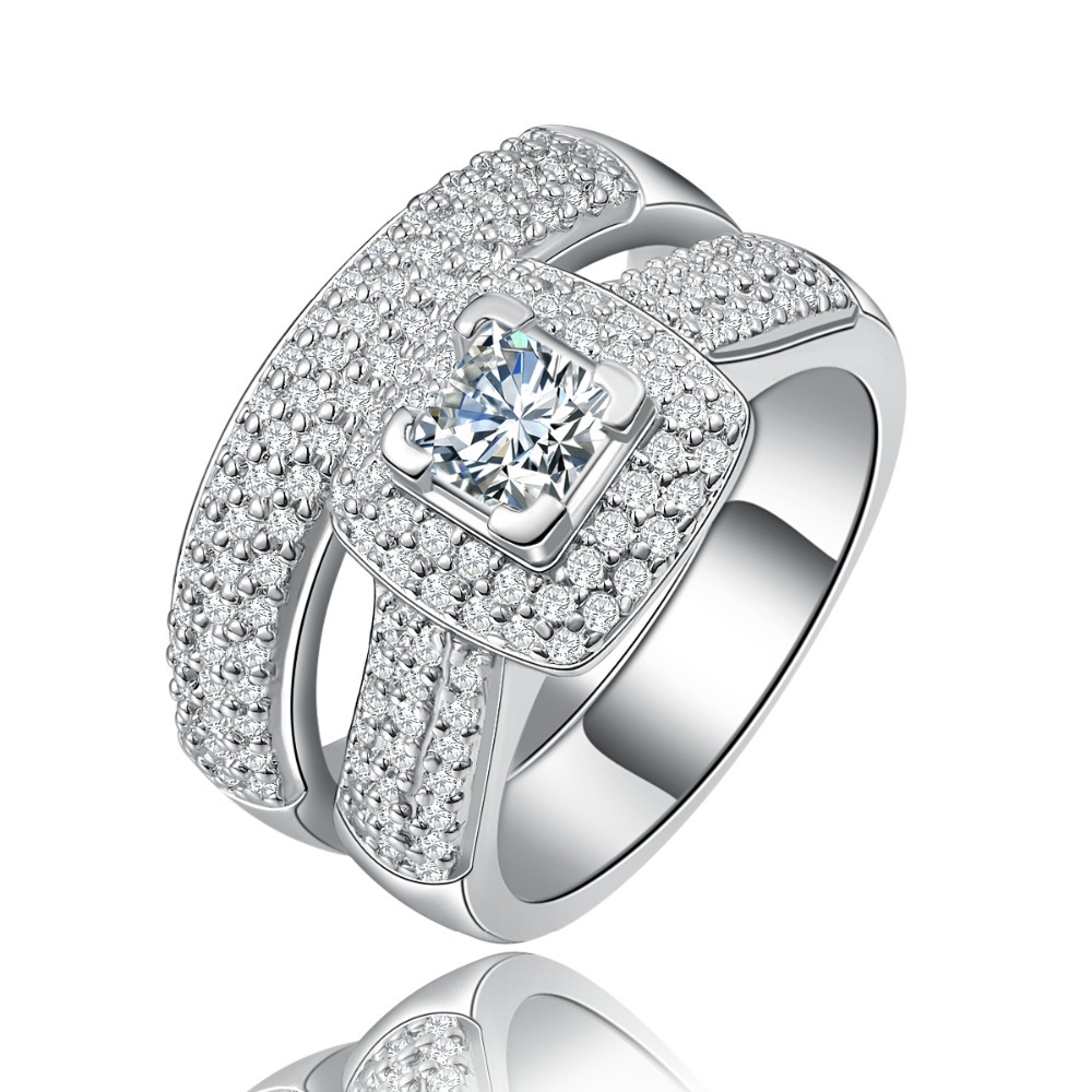 ... Diamond-Solid-925-Sterling-Silver-Engagement-Bridal-Ring-Set-Jewelry