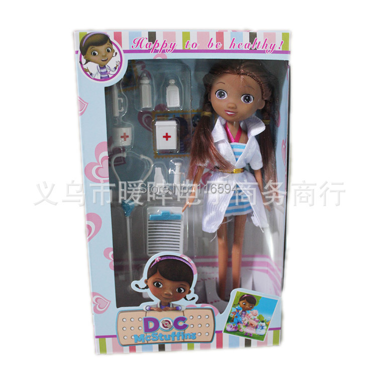 free shipping 27cm doc mcstuffins doll doctor toy set for girl gift/original box package/doctor accessories