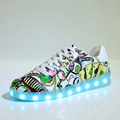 Led shoes for Adults Unisex 2017 Fashion USB Rechargeable couple Luminous Shoes men Tenis LED Glow
