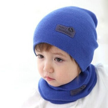 5 Colors! Children Hedging Cap + Scarf Suit Solid Color Candy-Colored Wool Hats Newsboy Caps Baby Hat