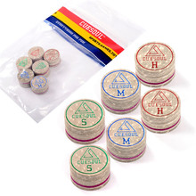 6pcs/set Cuesoul 14mm Soft Baked Pig Leather Billiard Pool Snooker Cue Tips, High Quality and Free Shipping