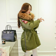 High Quality Winter Thick Large Raccoon Fur Collar Women Down Coat Women s Medium long White