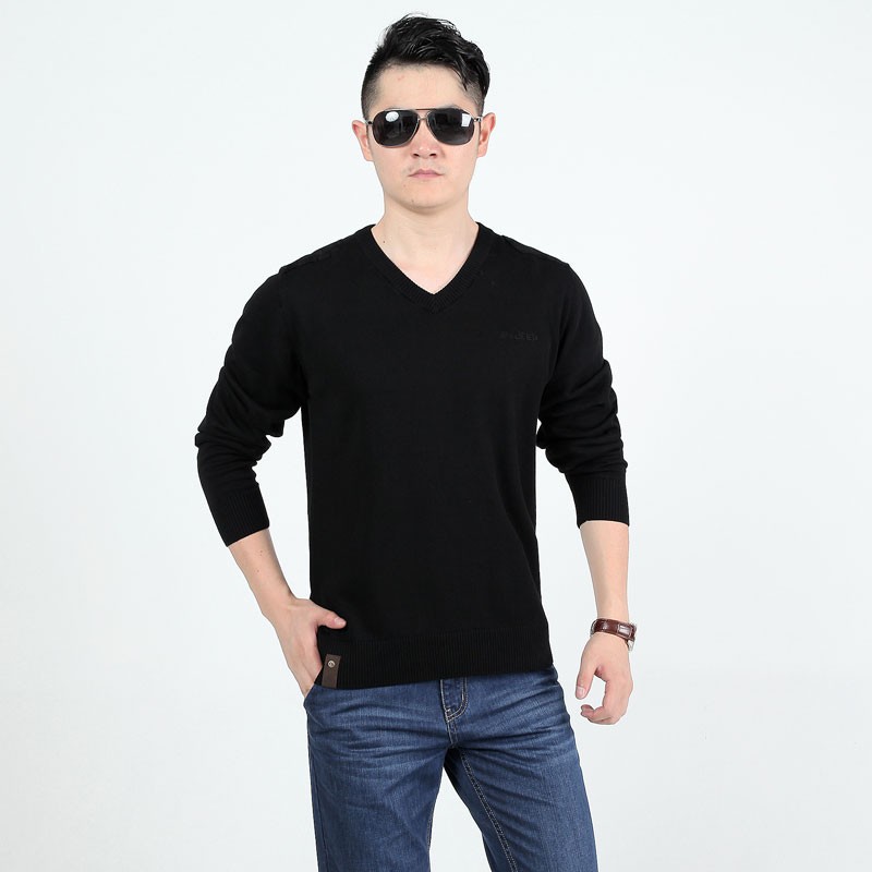AFS JEEP Autumn Spring Men Cotton Knitted Sweater 2015 Brand Sweaters V Neck Casual Plus Size Slim Pullover Long Sleeve Sweater (25)