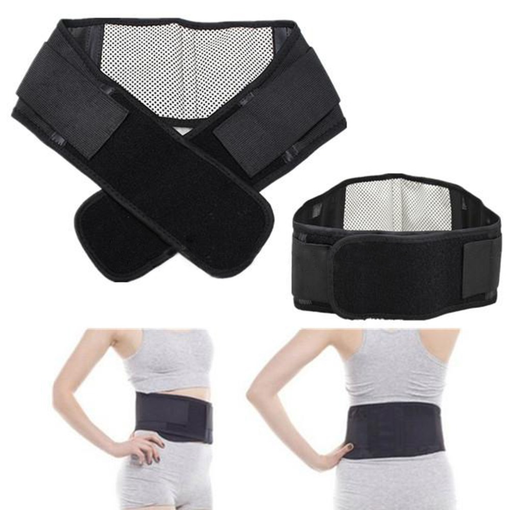 Adjustable Tourmaline Self heating Magnetic Therapy Waist Belt Lumbar Support Back Waist Support Brace Double Banded