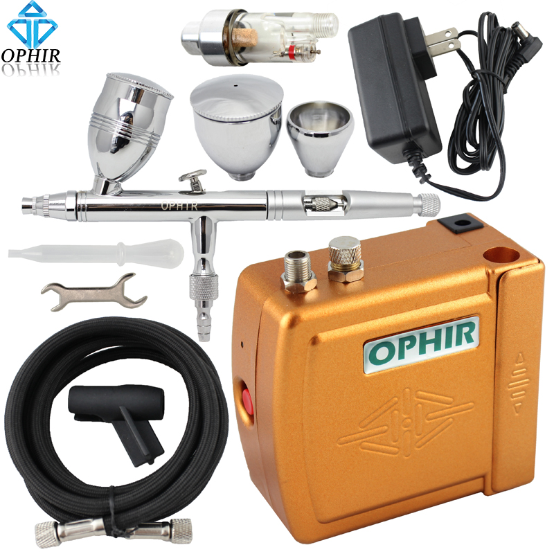 Free Shipping PRO Mini Airbrush Air Compressor Kit 0.5mm Dual Action for Makeup Hobby Tattoo _AC003W+AC006+AC011