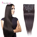 Remy clip in human hair extensions brown hair clip in extensions 70g 100g 120g african american