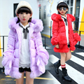 Fashion Girls Winter Coats With Fur Hoods Cotton Long Jacket for Girls Brand Children Clothes with
