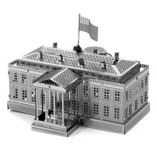 Белый Дом 3D Металлические Головоломки DIY Нержавеющей Стали Ассамблеи Американский Модели Здания Архитектуры Игрушка Магнитная Головоломка Детские Игрушки