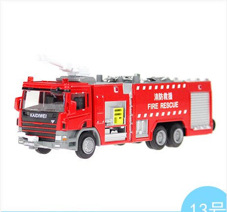 Full alloy engineering car model toy Tank fire engines Water tank fire 13