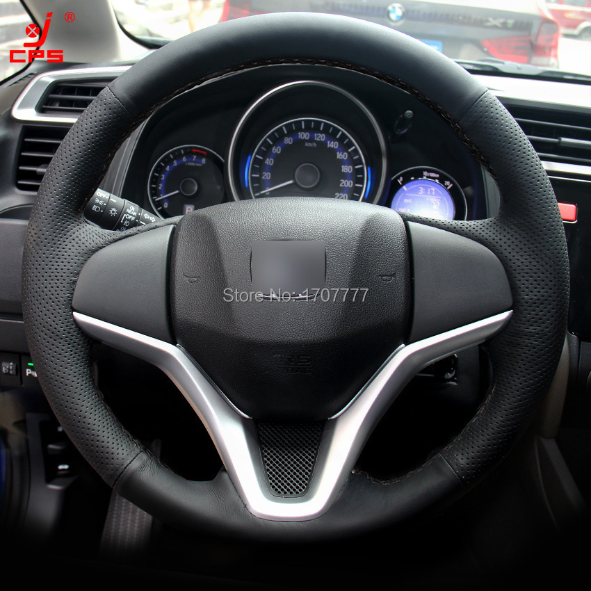 Honda city leather steering wheel cover #2