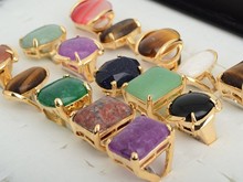 5pcs Vintage Natural Stone Womens Rings